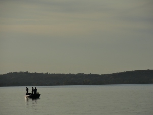 Fishing on Lake Mendota at Dusk